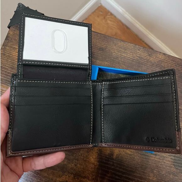 Columbia Men’s New Black Brown Leather Bifold Wallet Style 31CP220050 - Picture 7 of 12